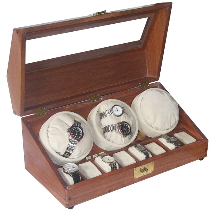 3 or 6 Watch winder in rosewood with 8 watches storage