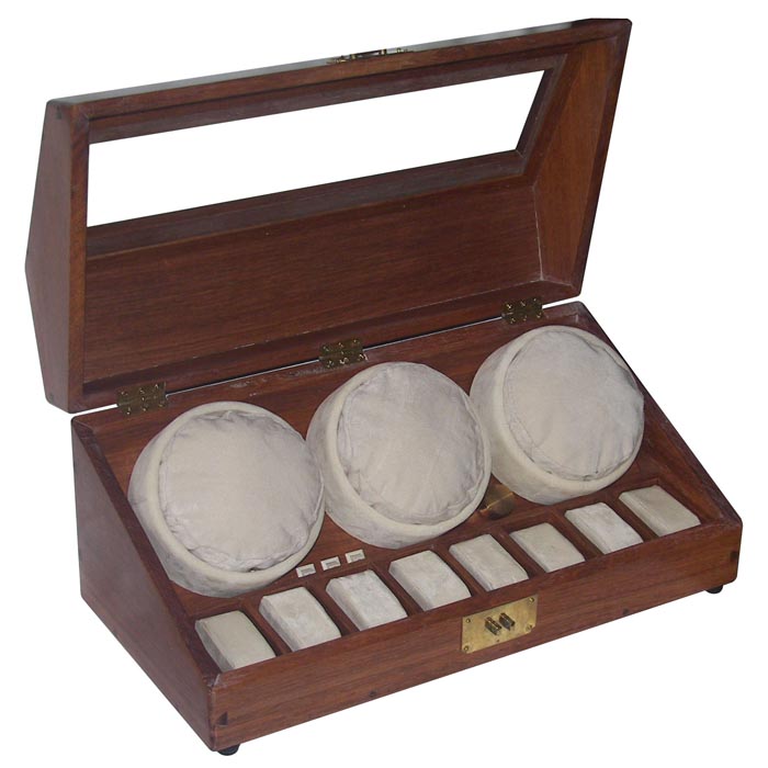 OEEA 3 or 6 Watch winder in rosewood with 8 watches storage