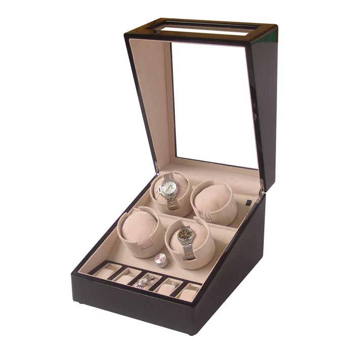 Quad watch winder with watch case