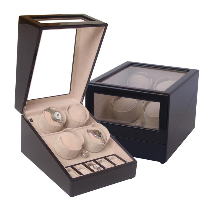 Quad watch winder with watch case