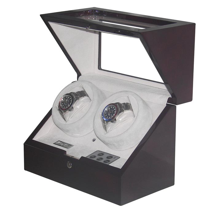 Double watch winder with watch box and jewel case