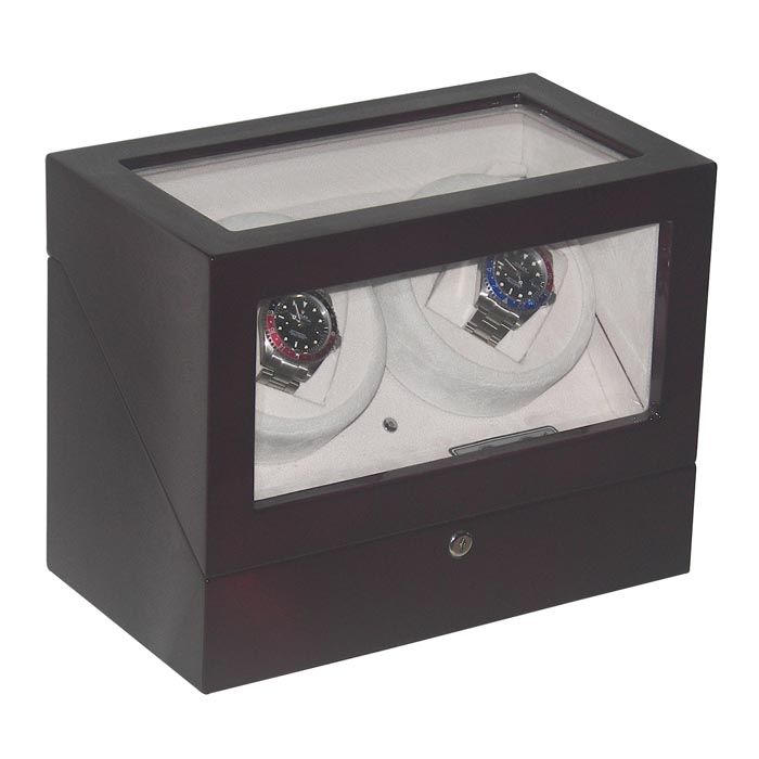 Double watch winder with watch box and jewel case
