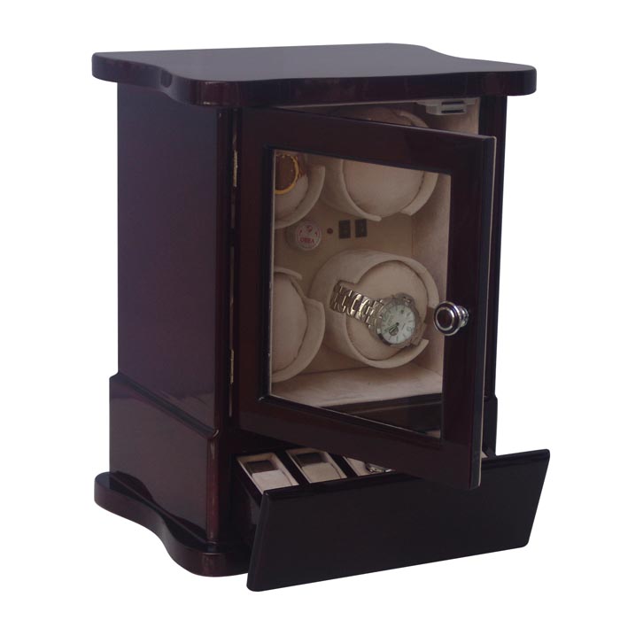 OEEA 4 watch winder with watch and jewely storge case