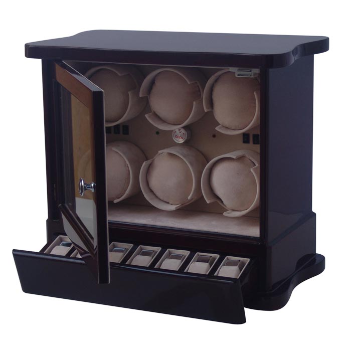 OEEA 6 watch winder with watch and jewely storge case