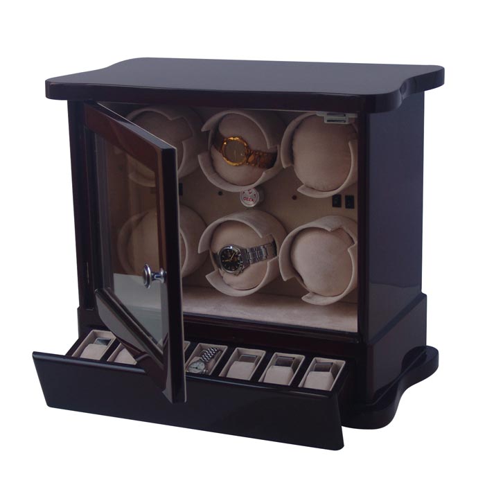 OEEA 6 watch winder with watch and jewely storge case