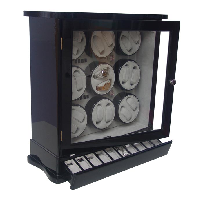 OEEA 18 watch winder with watch and jewely storge case