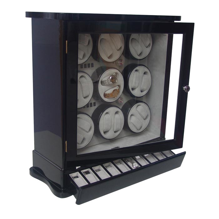 18 watch winder with watch and jewely storge case