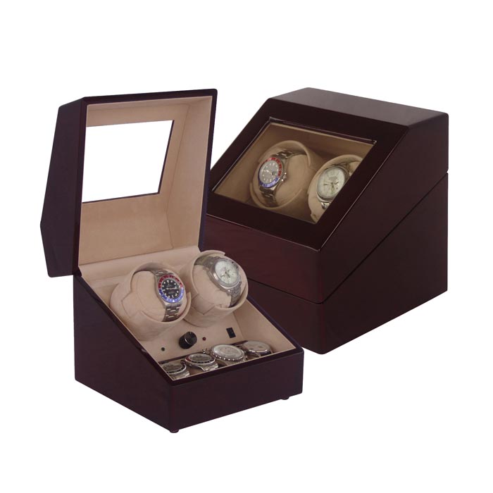 Double watch winder with 4 watch cases